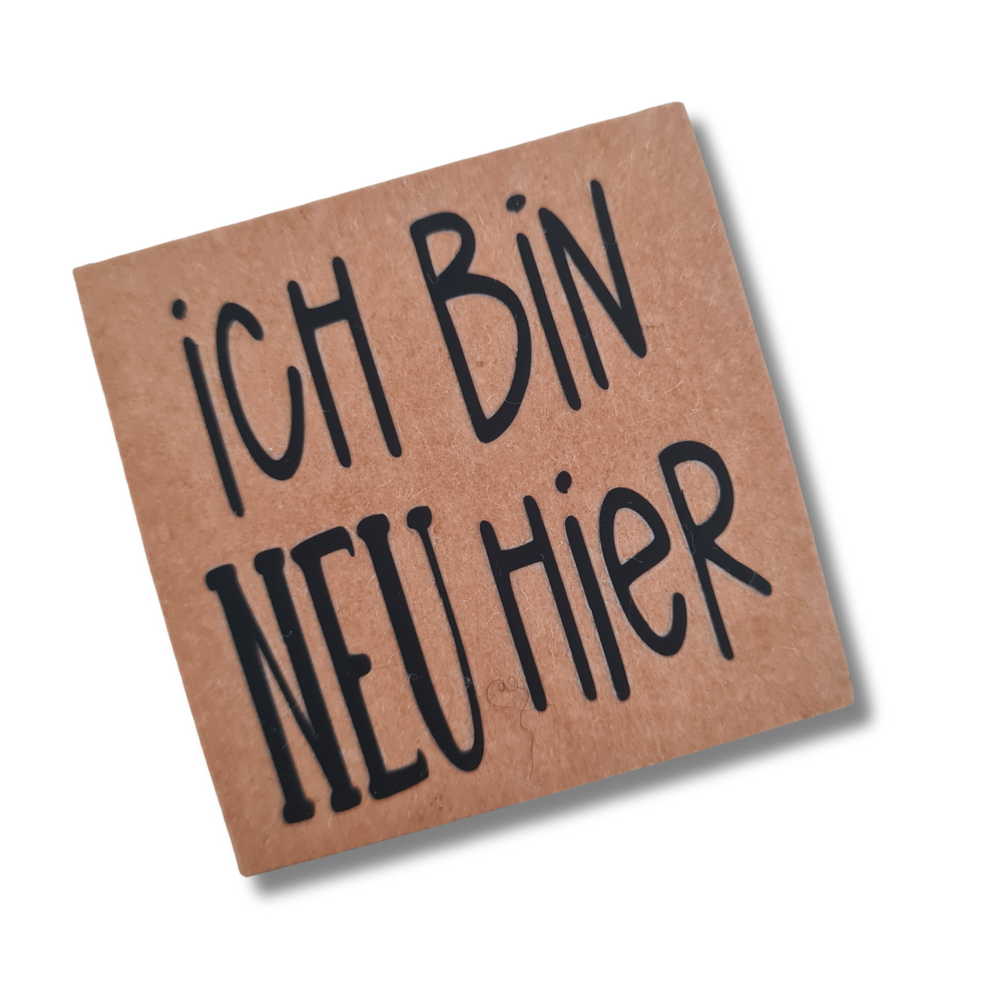 Spruch auf Patch aus veganem Leder, Snap Paper mit Statement zum Aufnähen