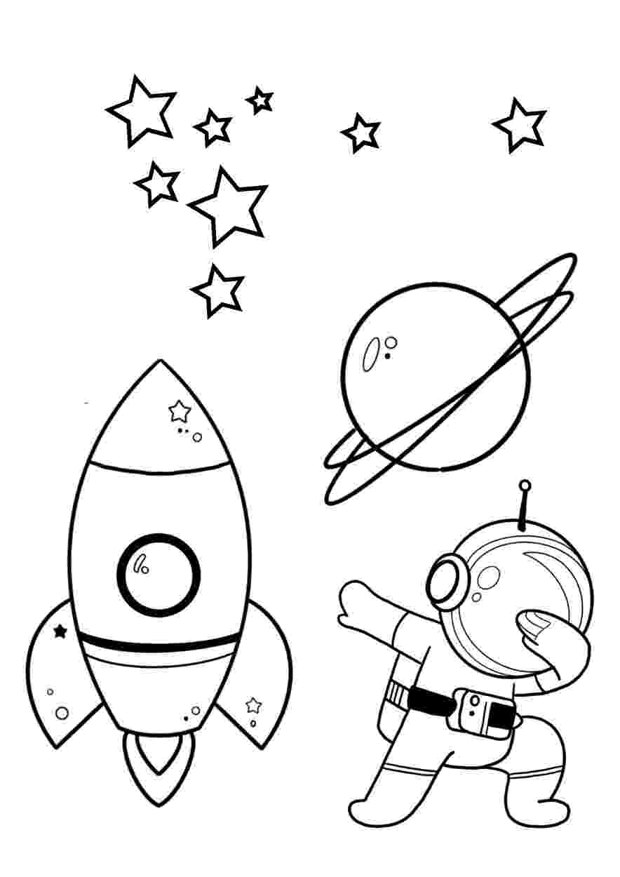 Ausmalbild Kinder Weltraum - kostenloser Download