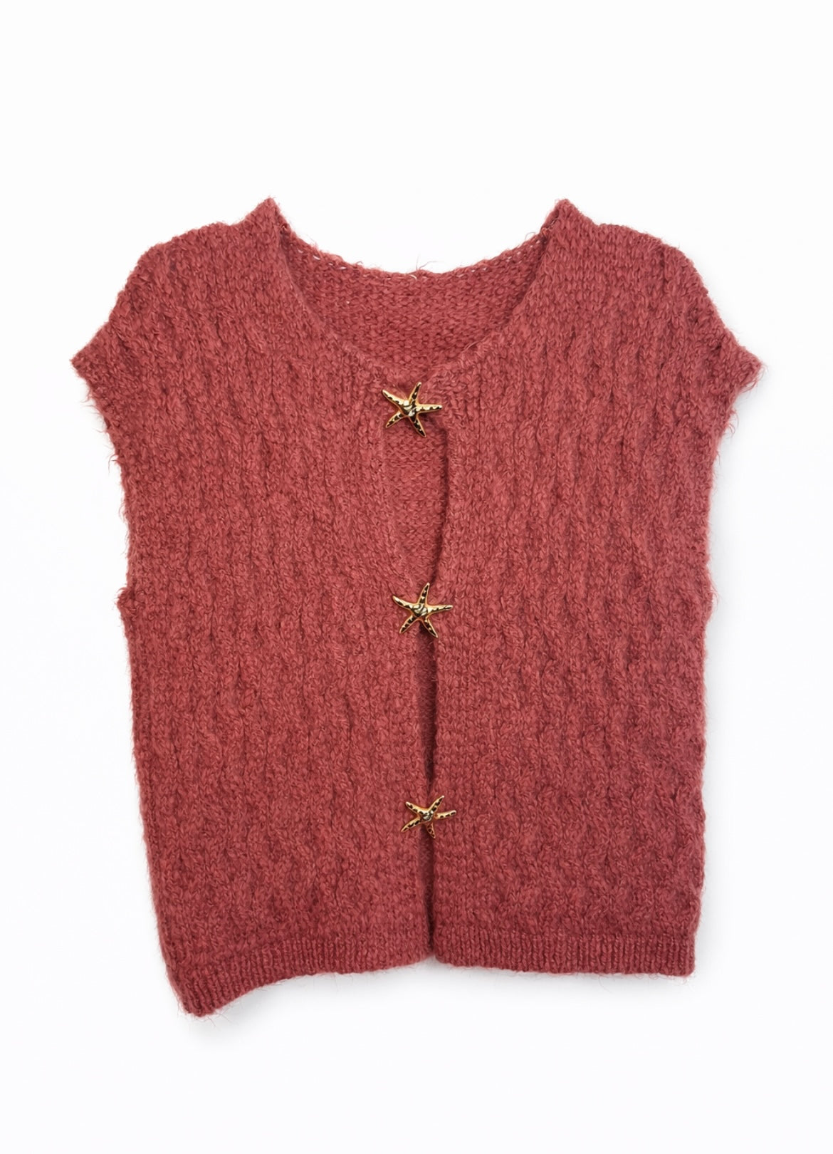 Strickweste mit Schmuckverschluss