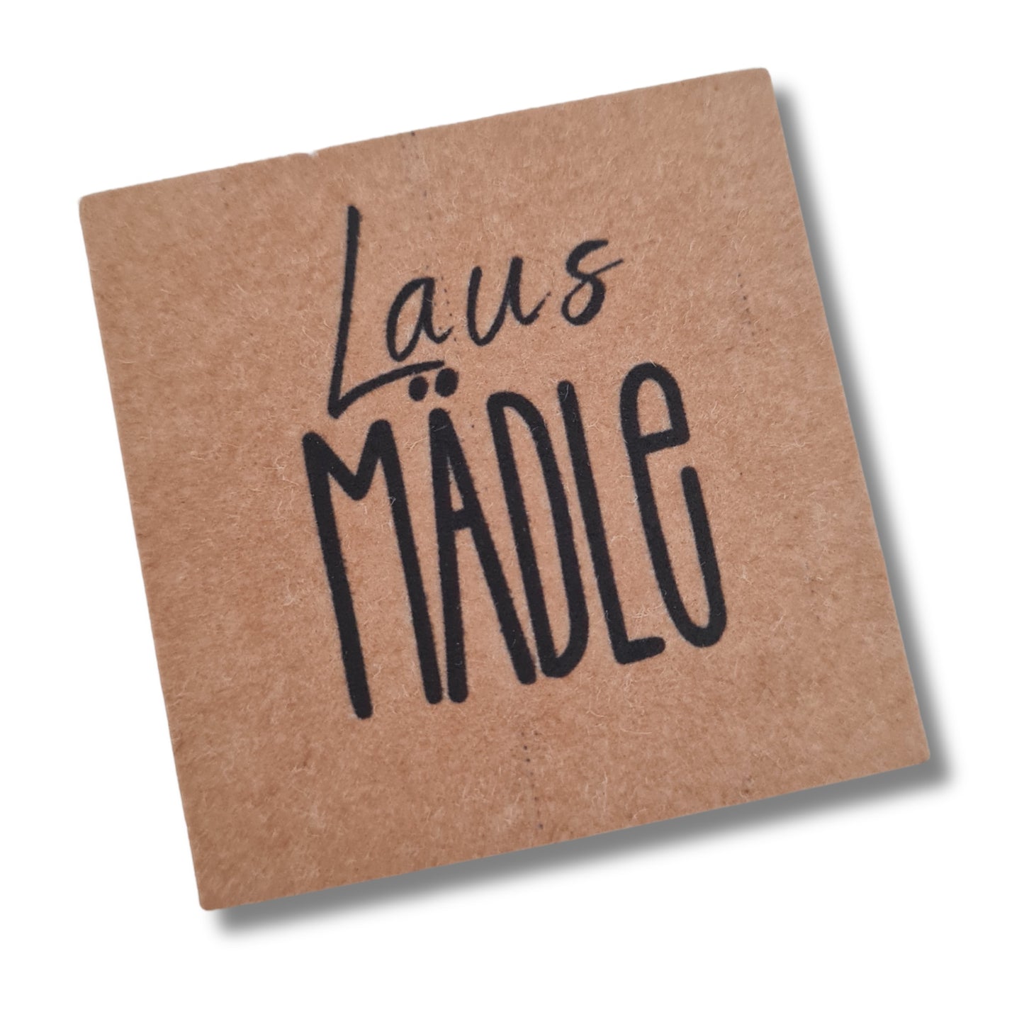Spruch auf Patch aus veganem Leder, Snap Paper mit Statement zum Aufnähen