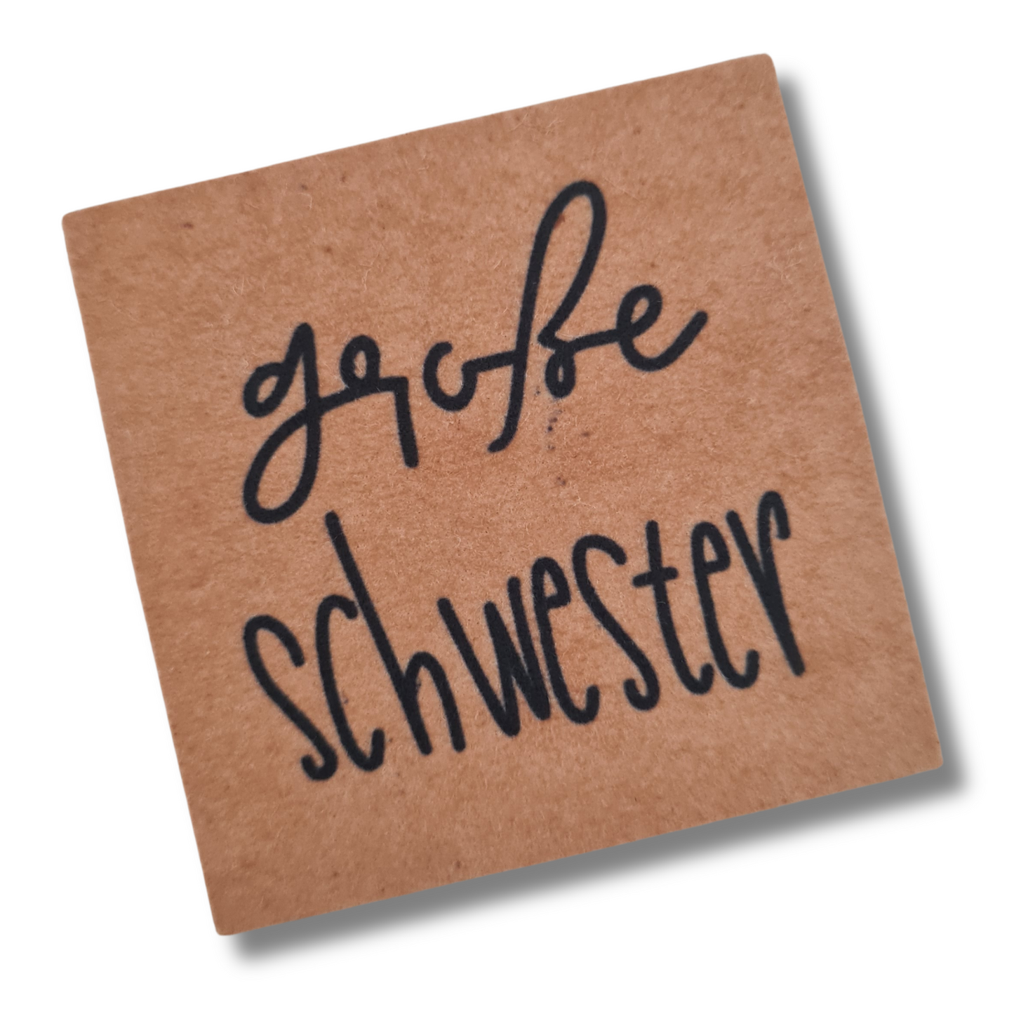 Spruch auf Patch aus veganem Leder, Snap Paper mit Statement zum Aufnähen