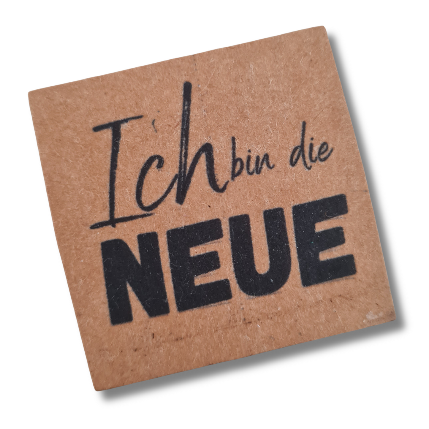 Spruch auf Patch aus veganem Leder, Snap Paper mit Statement zum Aufnähen