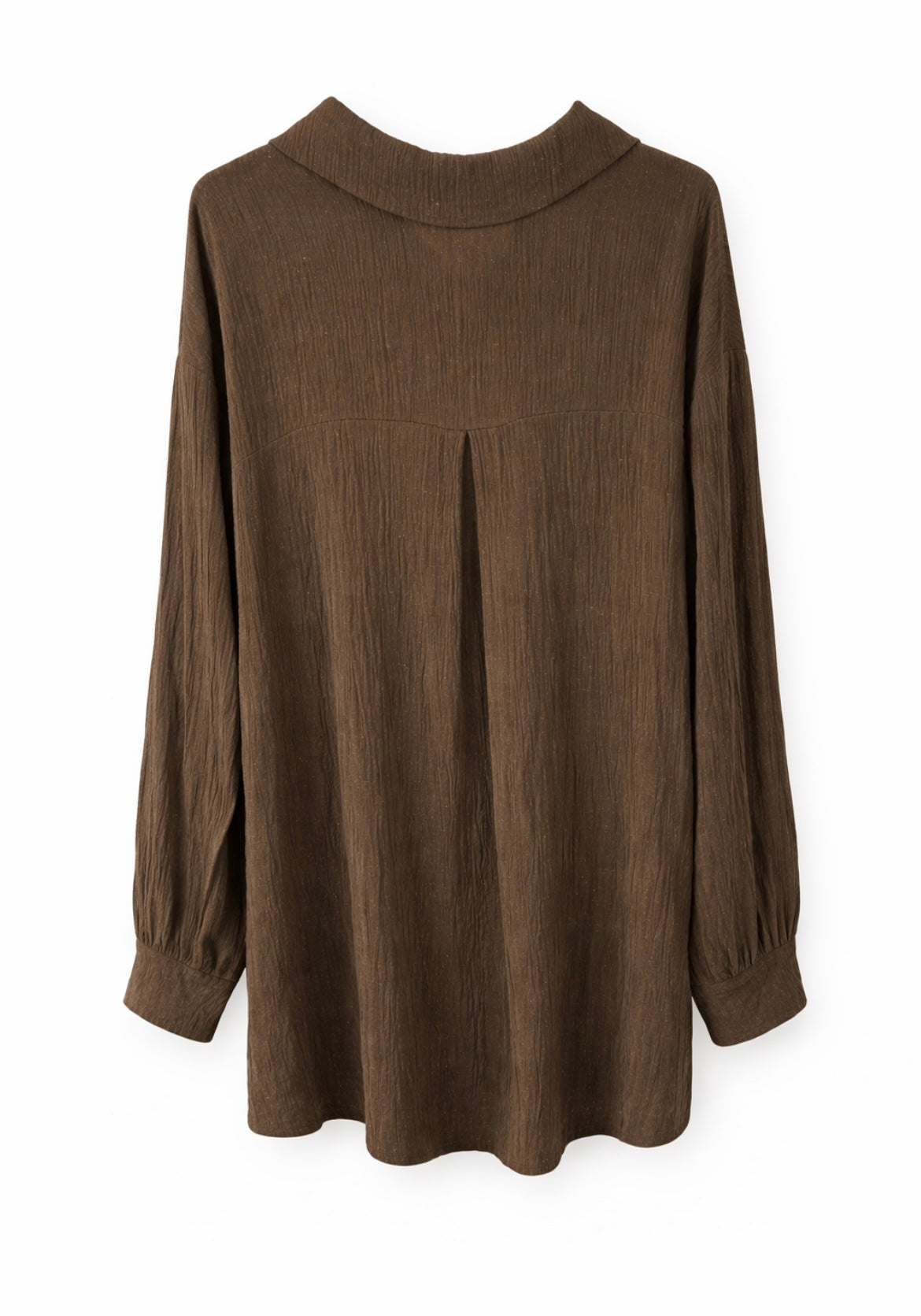 Longbluse mit Struktur & Goldfaden