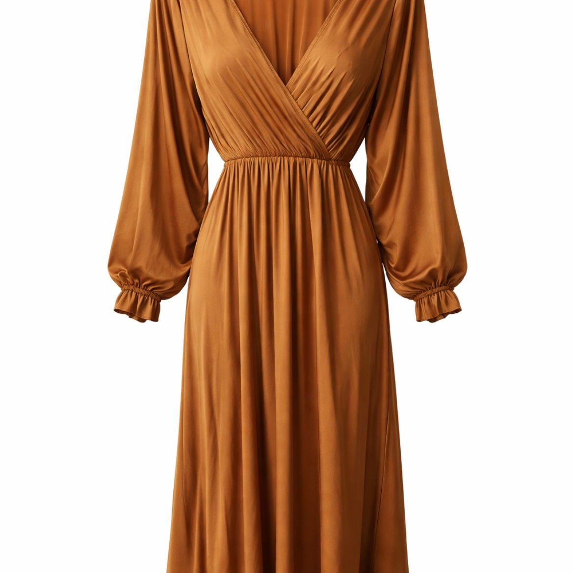 Fließendes Damenkleid mit V-Ausschnitt