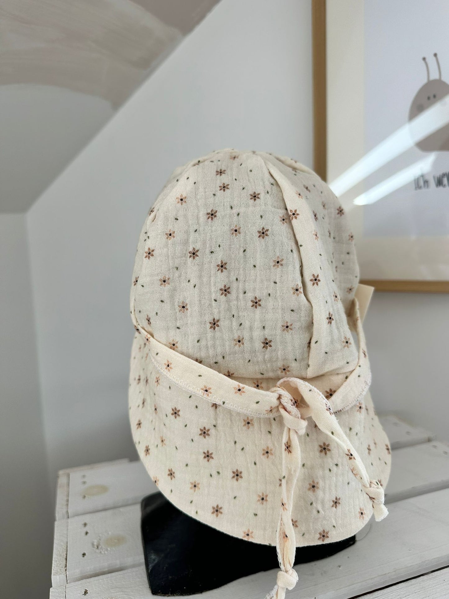Sonnenhut für Babys und Kinder aus Musselin gemustert