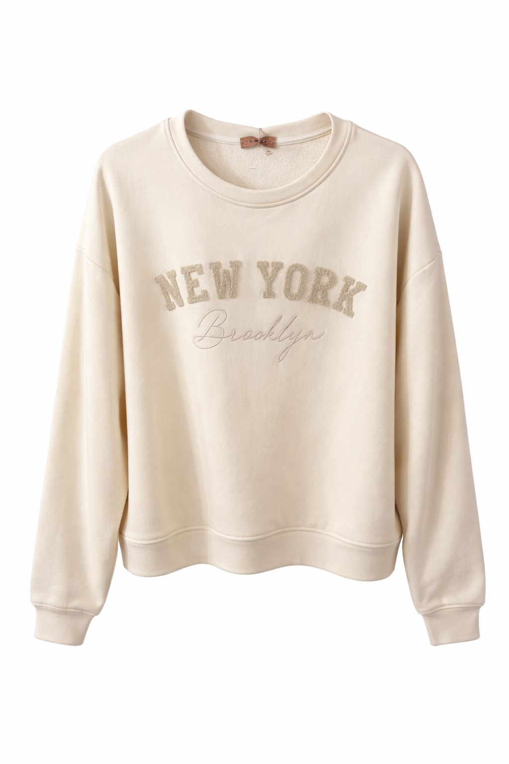 Sweatshirt „New York Brooklyn“ – Cream | One Size (tragbar ca. 36–42)