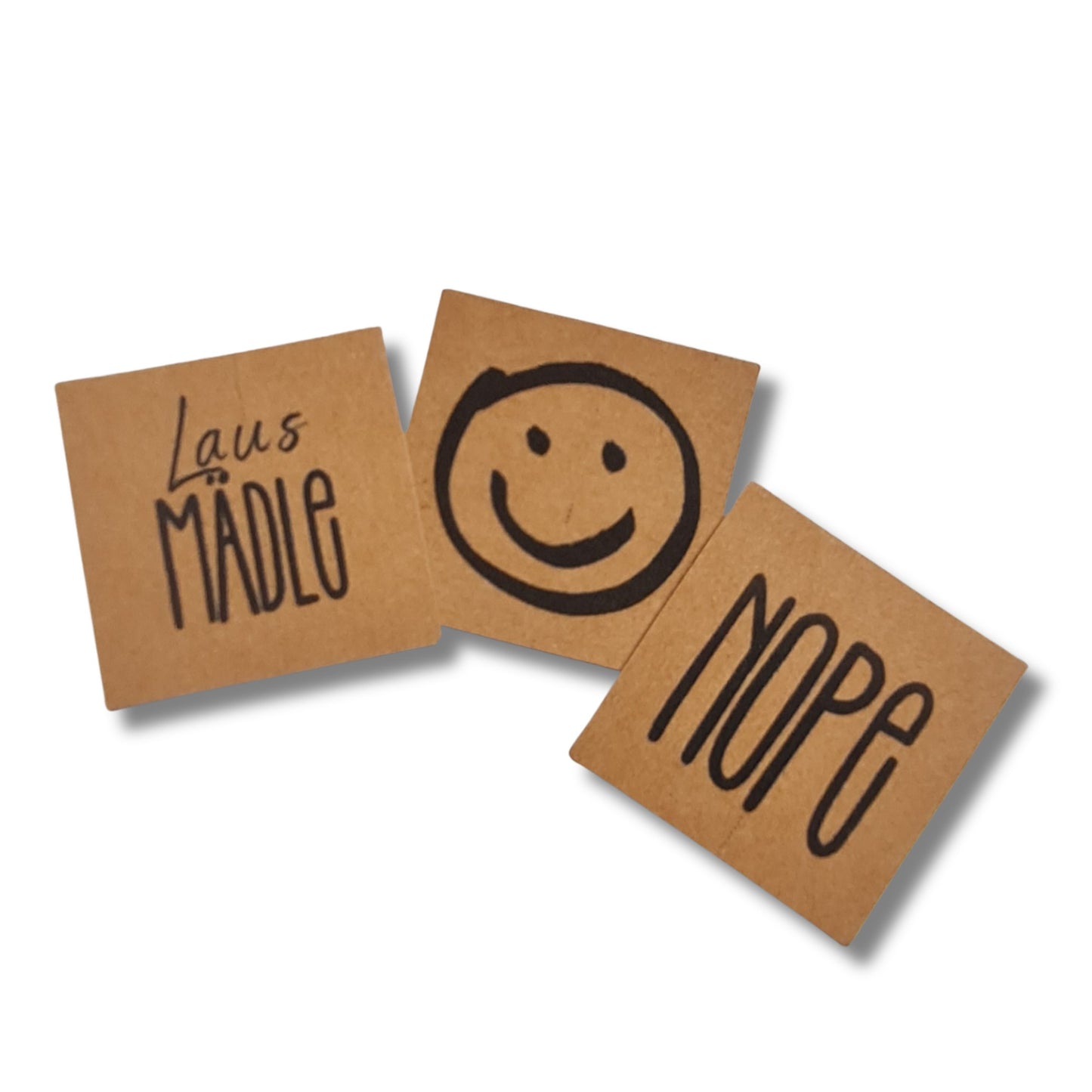 Spruch auf Patch aus veganem Leder, Snap Paper mit Statement zum Aufnähen