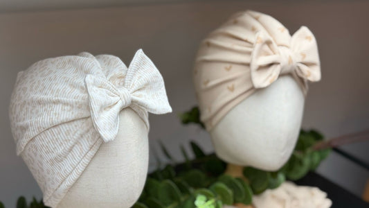 Turban - süße Mütze mit Schleife einfarbig