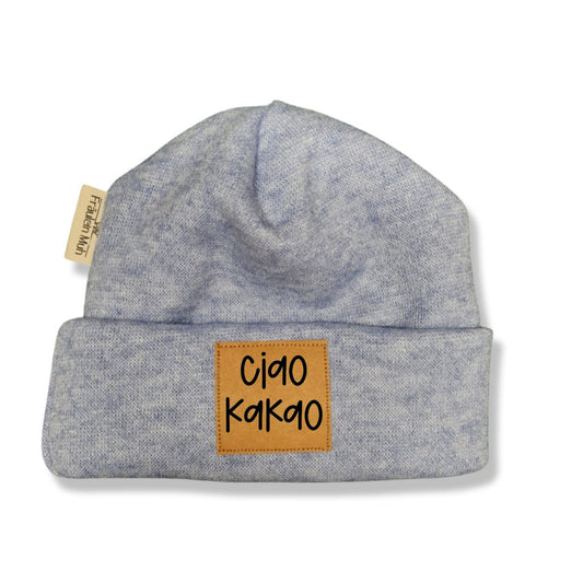 Wintermütze ERWACHSENE mit Patch und Spruch, Statementmütze