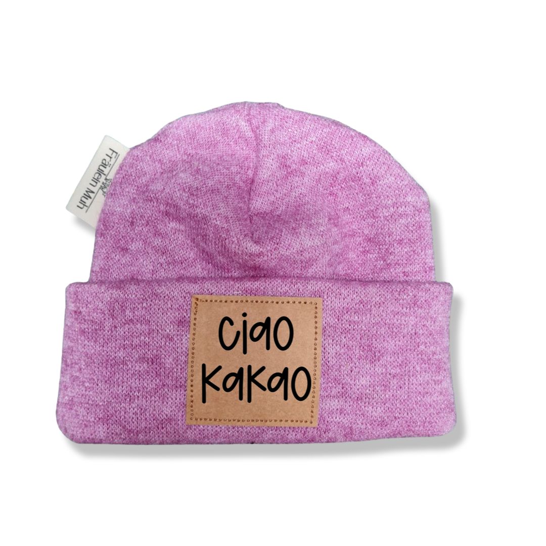 Wintermütze KINDER mit Patch und Spruch/ Statement