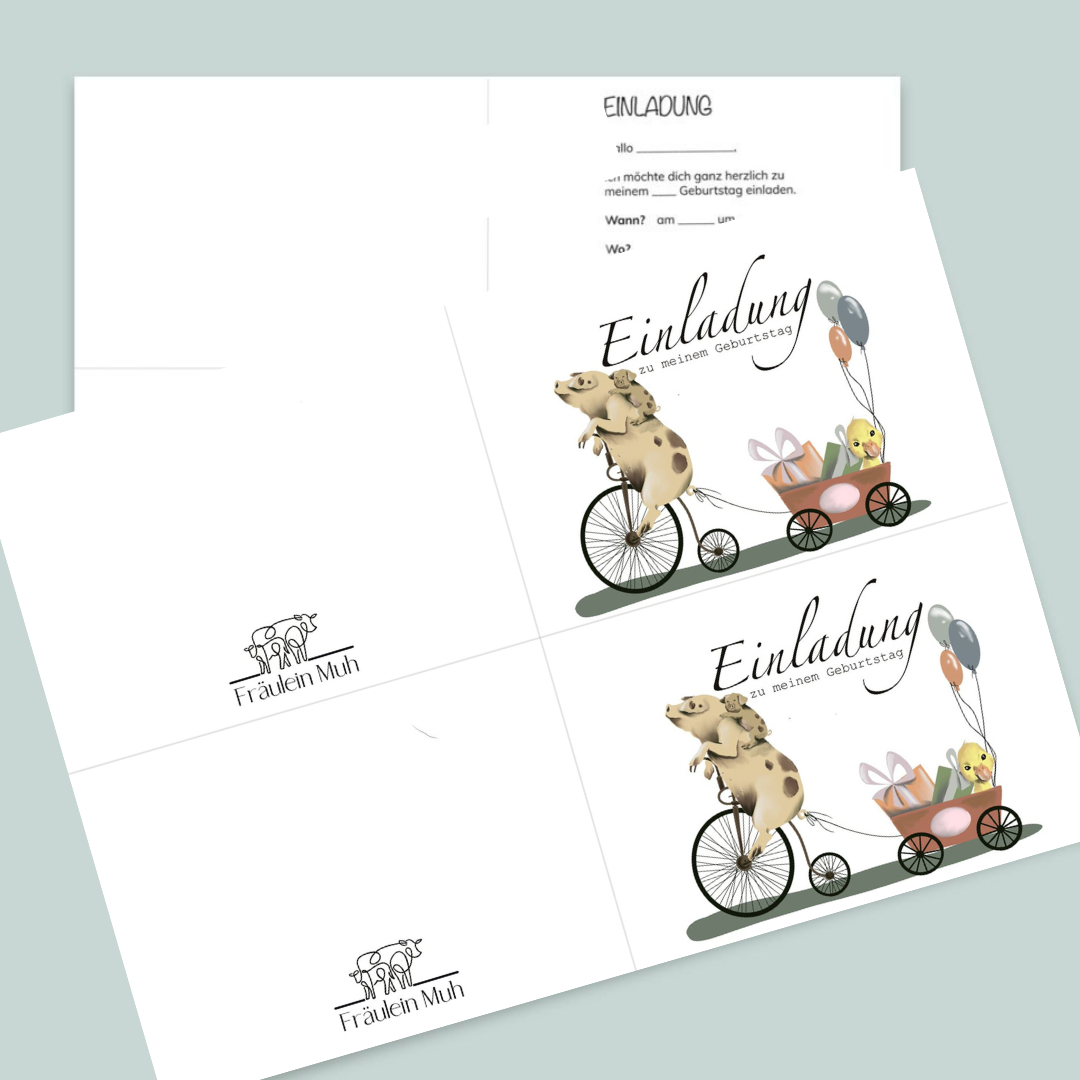 Bauernhoftiere - Einladung Kindergeburtstag zum Ausdrucken - Download