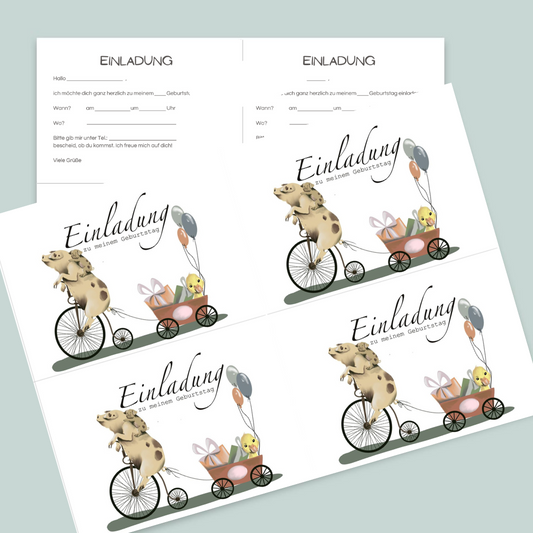 Bauernhoftiere - Einladung Kindergeburtstag zum Ausdrucken - Download