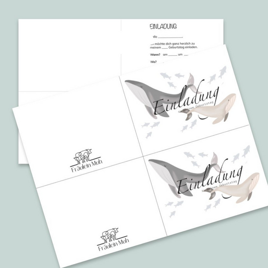 Wale - Einladung Kindergeburtstag zum Ausdrucken - Sofortdownload