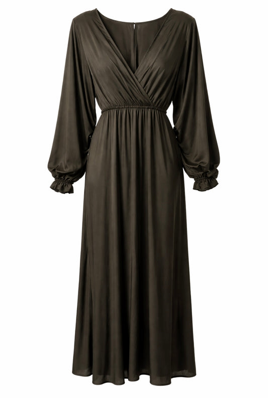 Fließendes Damenkleid mit V-Ausschnitt