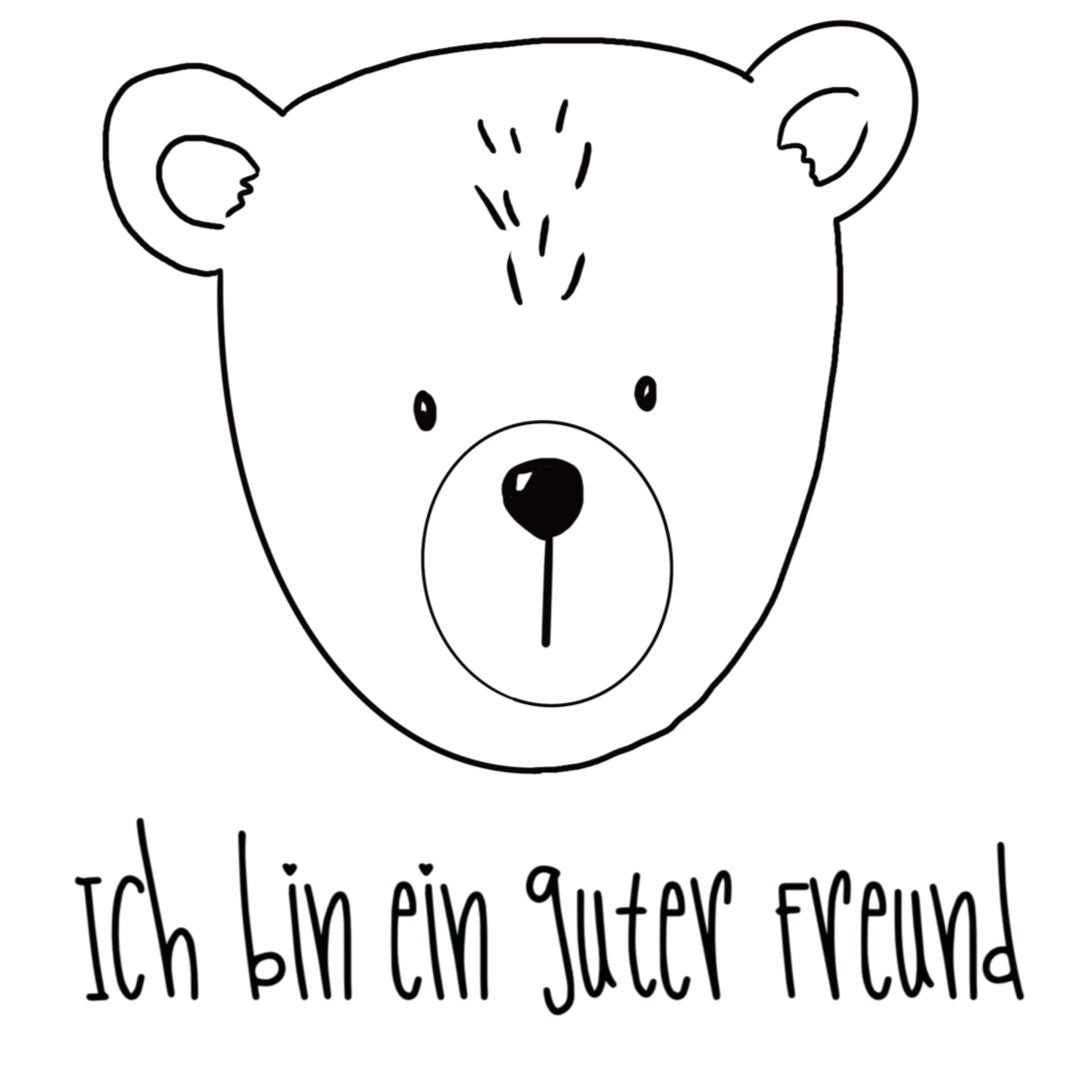 Ausmalbild Kinder Bär - guter Freund - kostenloser Download