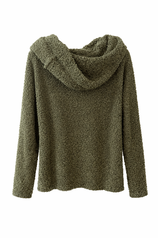 Off-Shoulder Kuschel-Pullover – Soft & Cozy Look grün