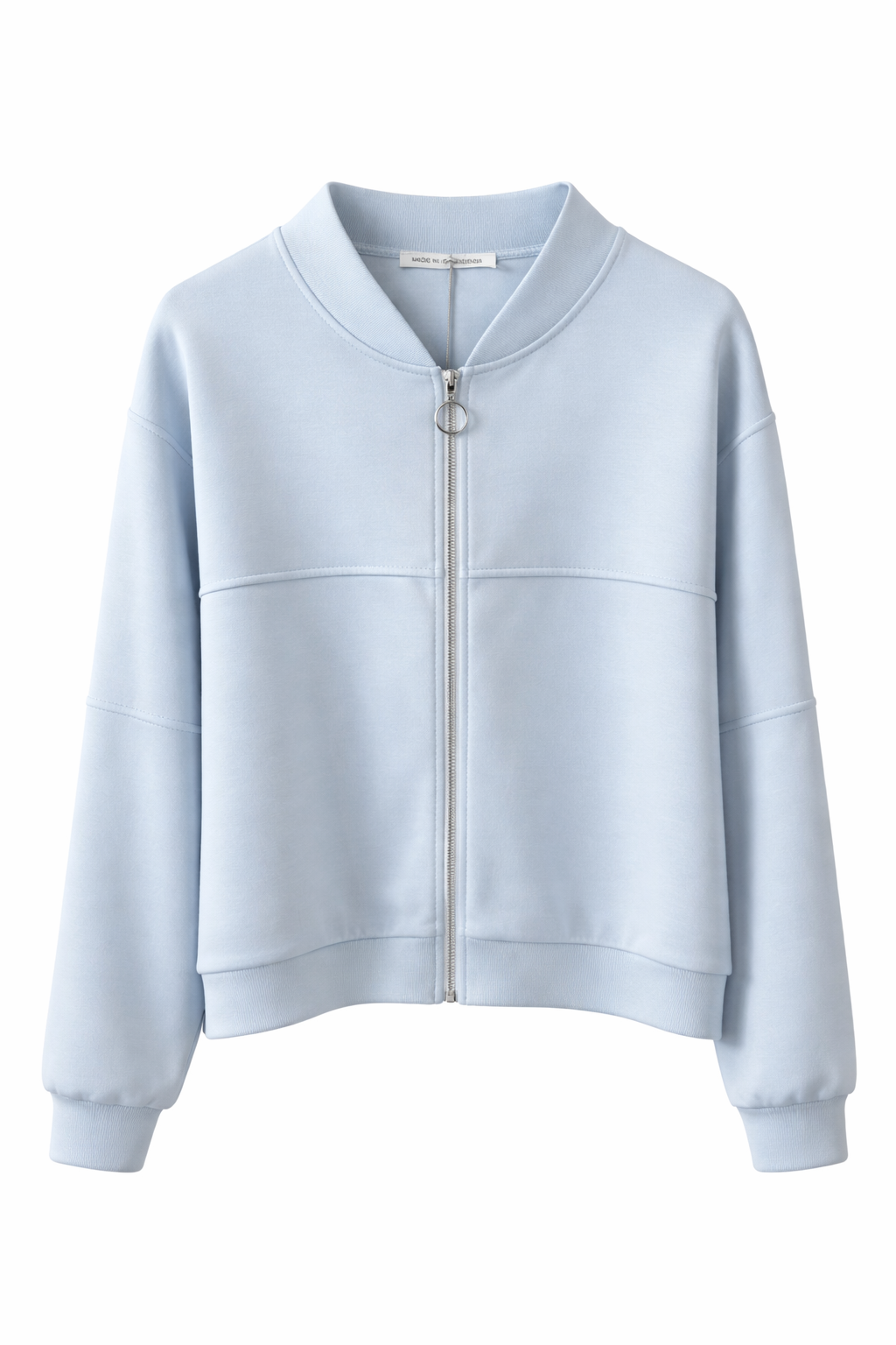 Zip Sweatjacke „Soft Blue“ – Pastellblau | One Size (tragbar ca. 36–44)