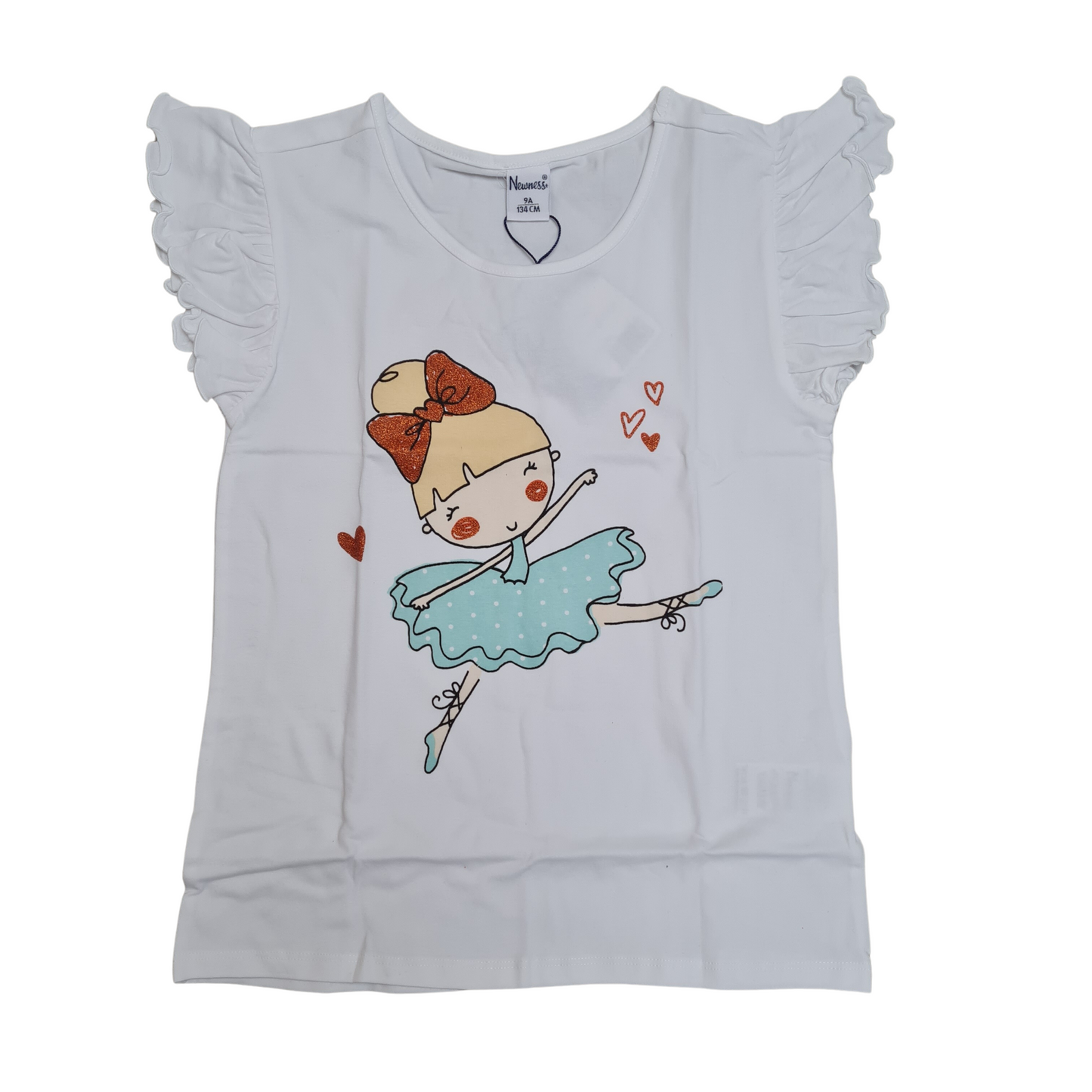 Mädchen T-Shirt mit Ballerina Print, Shirt Kind