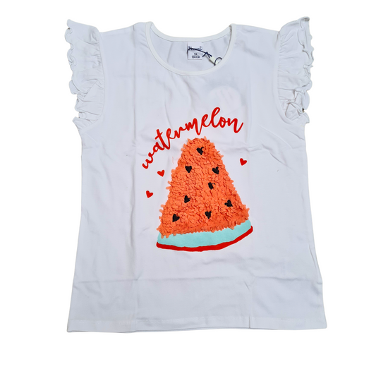 Mädchen T-Shirt mit Melonen Stickerei, Shirt Kind