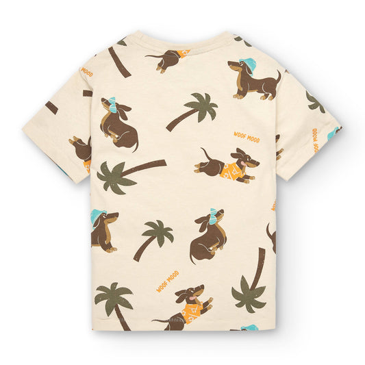 Jungs T-Shirt mit Dackeln und Palmen, Shirt Kind/ Baby