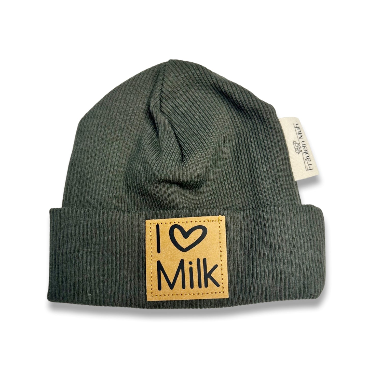 Newborn Mütze „I love Milk„ Fräulein Muh Kollektion